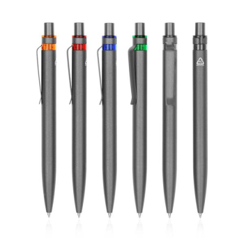 Aluminiowy długopis z recyklingu z kolorowym akcentem ALUR